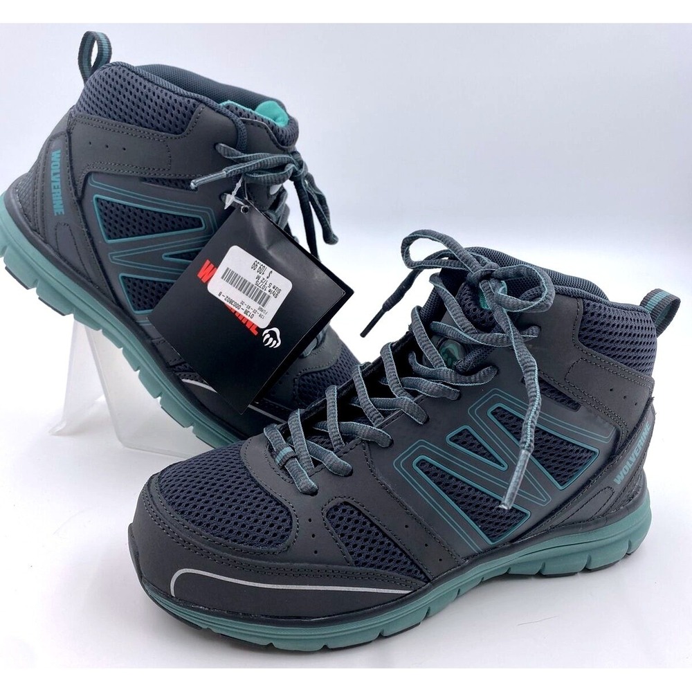 WOLVERINE Boots Womens 5.5 Nimble FX  Athletic Style Hiking Steel Toe Grey Teal